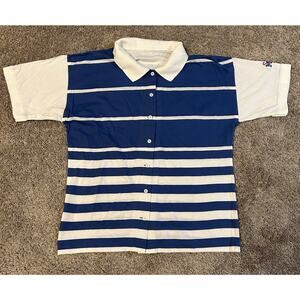 Vintage 80s 90s Mens Button Polo T Shirt Memphis Size Adult Small S College